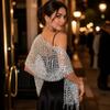 Hollow Out Glitter Shawl Formal Boho Headscarf Fashion Sparkle Sequin Fringe Scarf  Evening Dress
