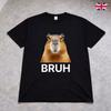 Capybara Bruh Meme T Shirt Funny Animal Graphic Tee Adults Kids Black Top
