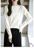 Women's Round Neck Crochet Knit Sweater: Loose-Fit, Autumn/Winter Pullover Base Layer.