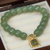 1pc Elegant Jade Colored Beaded Bracelet  Traditional Chinese Style, Chic Accessory for All Occasions Fashion Bracelet Women Gift