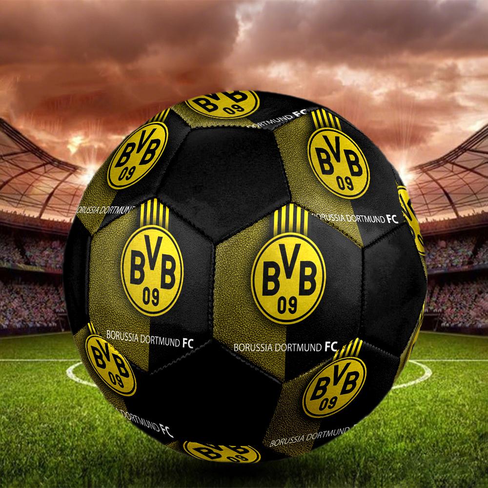SIZE 5 Borussia Dortmund Soccer Ball Colorful All Ages Machine Stitched PVC Competition Ready Durable High-Bounce