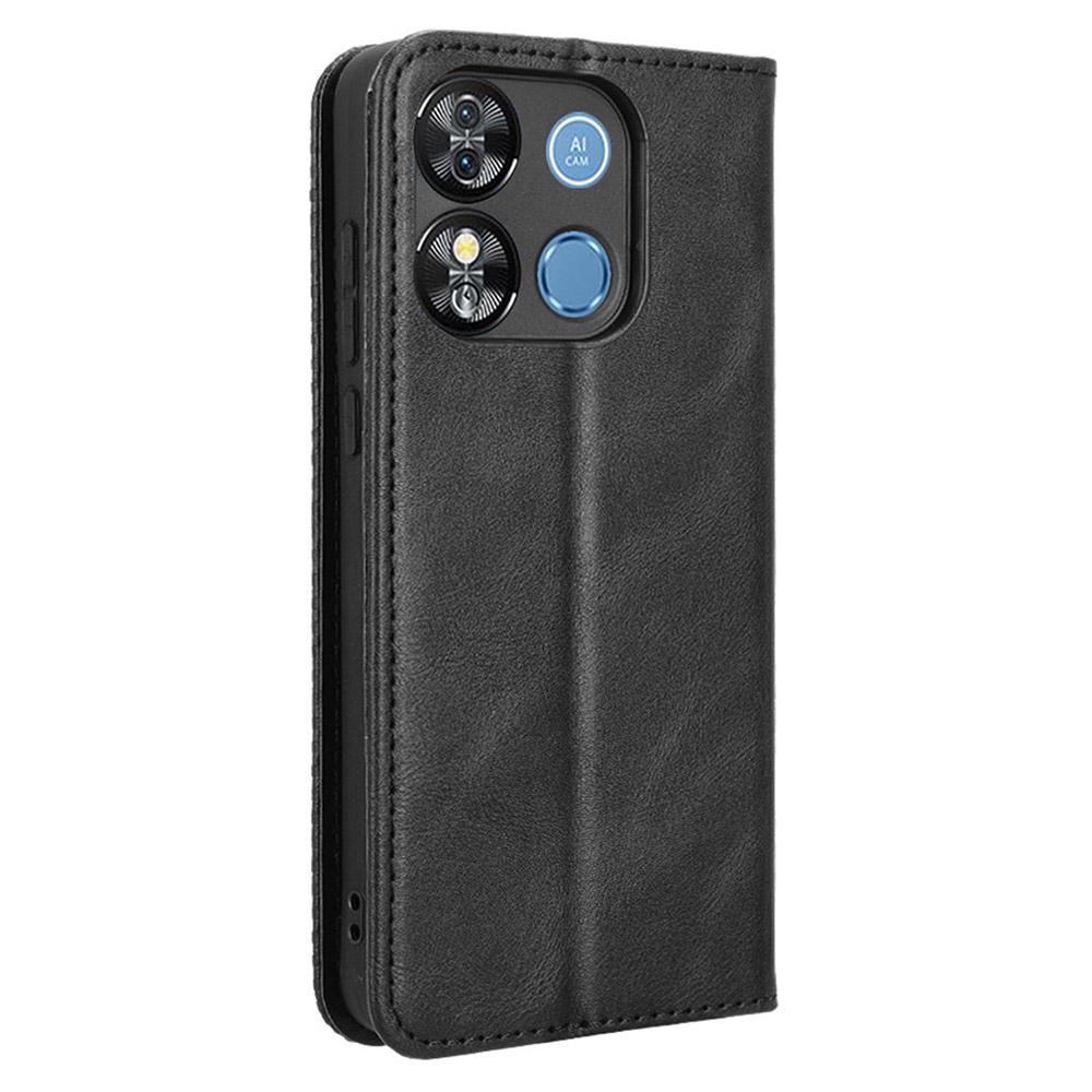 For Oukitel C57 Pro/C57s Leather Case Wallet Stand Retro Texture Phone Cover