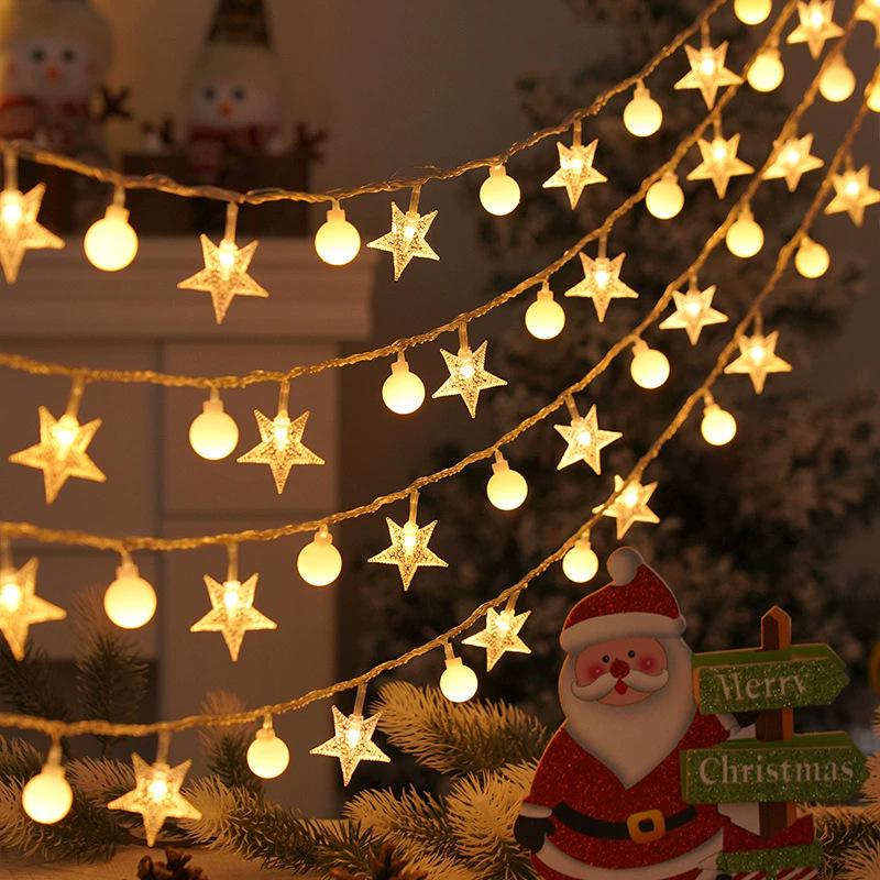 Solar LED String Lights: Outdoor Star Fairy Lights for Christmas, Holidays, Camping, Tents, and Decorative Awnings