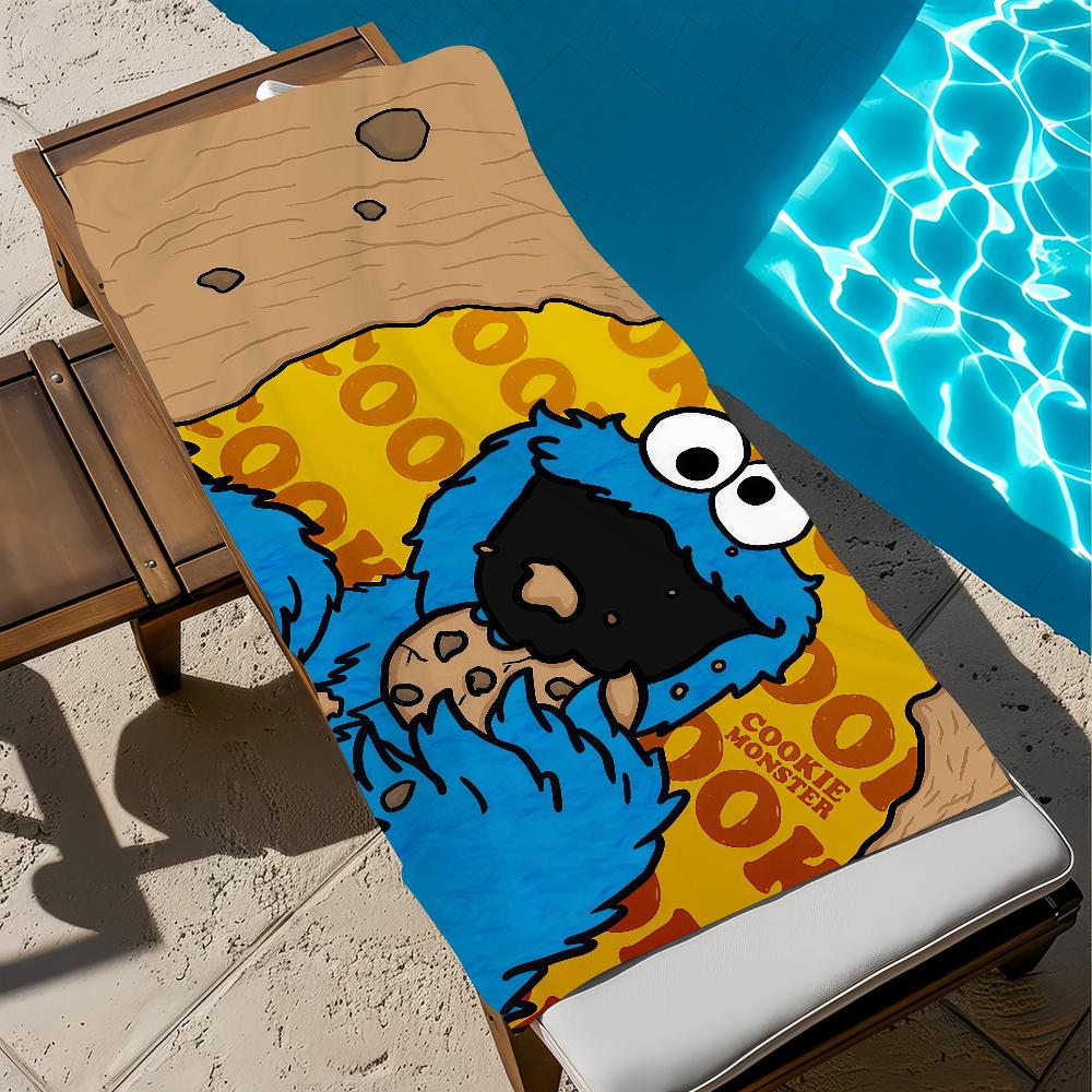 

Cartoon C-Cookie M-Monster Towel Gift For Travel Gym Sauna Travel Spa Shower Camping Quick Dry Sports Beach Towels Soft Pool W30*H60(CM)