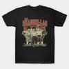 Men Black Print T-shirt Leader Of The Pack Shangri-Las No-Cut Transfer Paper Print Cotton Tshirt