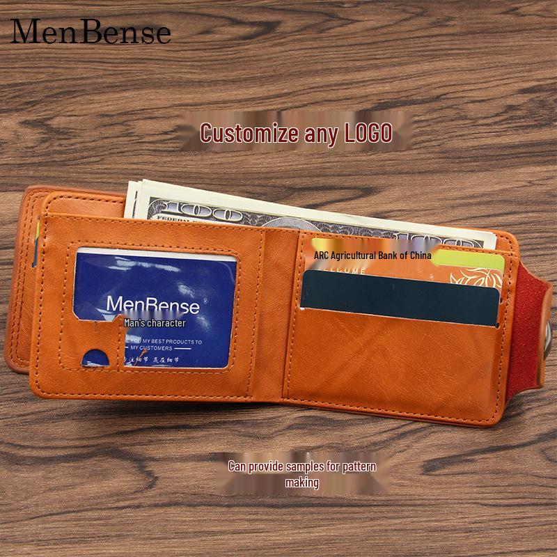 Men's Retro US Dollar Short Large Capacity Magnetic Buckle Wallet