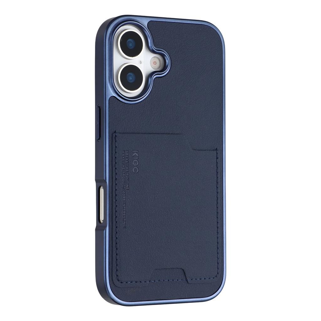 KIGC For iPhone 17 Case Leather + PC + TPU Electroplating Phone Cover with Card Holder