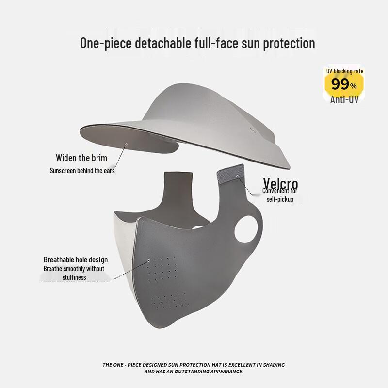 Women's Detachable Ice Silk Sun Protection Face Mask Hat