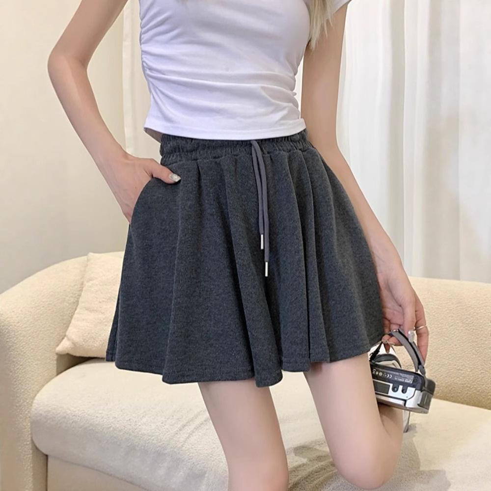 Women's Summer 2025 High-Waisted Wide-Leg Ballet Style Drawstring Shorts