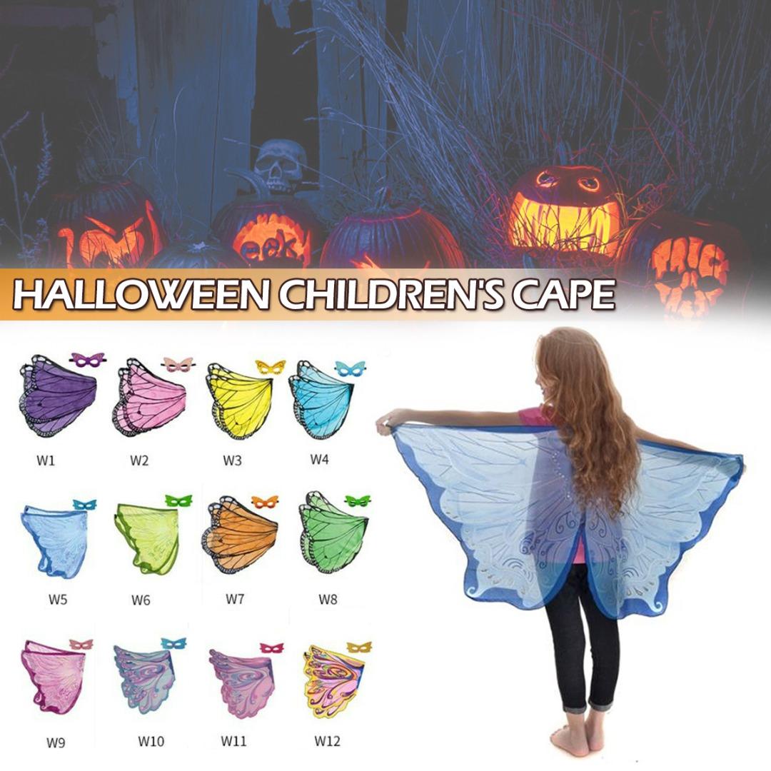 

PDTO детские мягкие тканевые крылья феи-бабочки + костюмы-маски, аксессуары для вечеринки на Хэллоуин