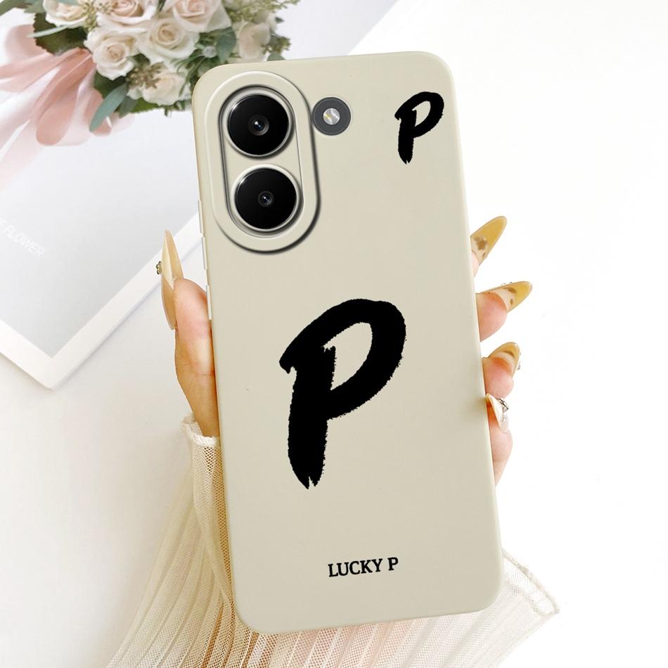 For Xiaomi Poco X8 Pro / X8 Pro Max Lucky Initial Letter Phone Case For Poco X8Pro X 8 Pro Max 5G Soft Silicone Cases Bumpers