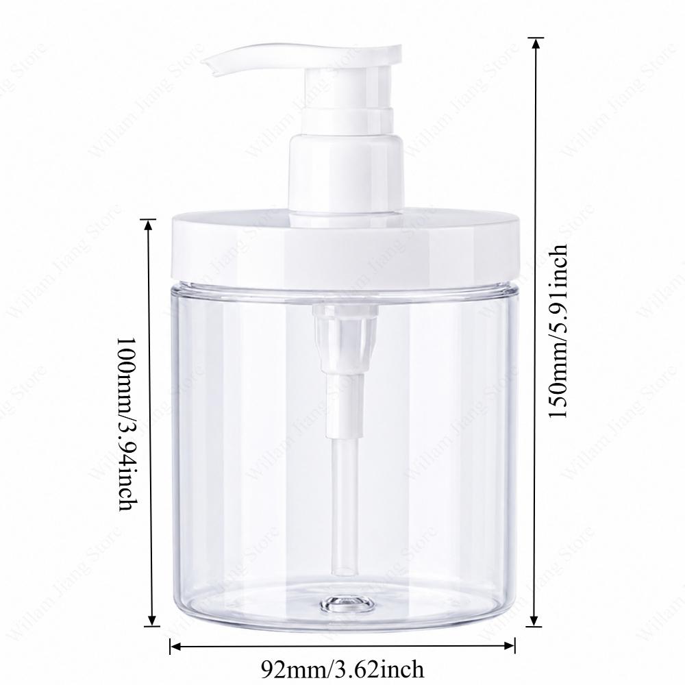 Sticlă Dispenser PET Reumplabilă cu Pompă și Gât Larg 500/1000ml Transparentă pentru Depozitare Săpun de Duș Accesoriu Casnic white