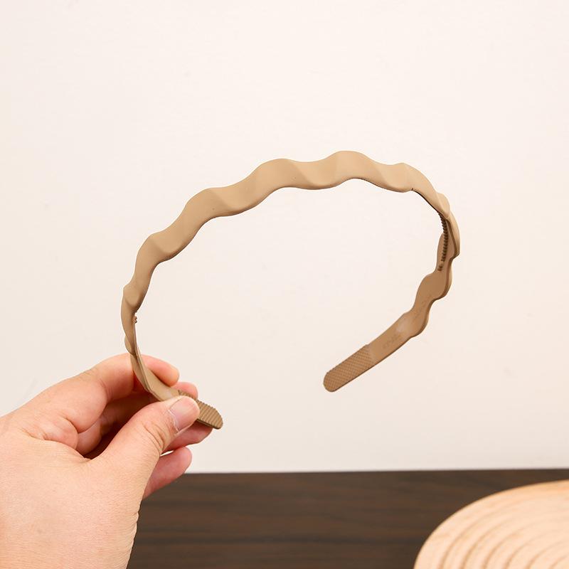 Nouveau Bandeau Simple à Motif Vague Dépoli pour Femmes Polyvalent Doux Antidérapant Accessoires Cheveux Fille Vacances à la Plage