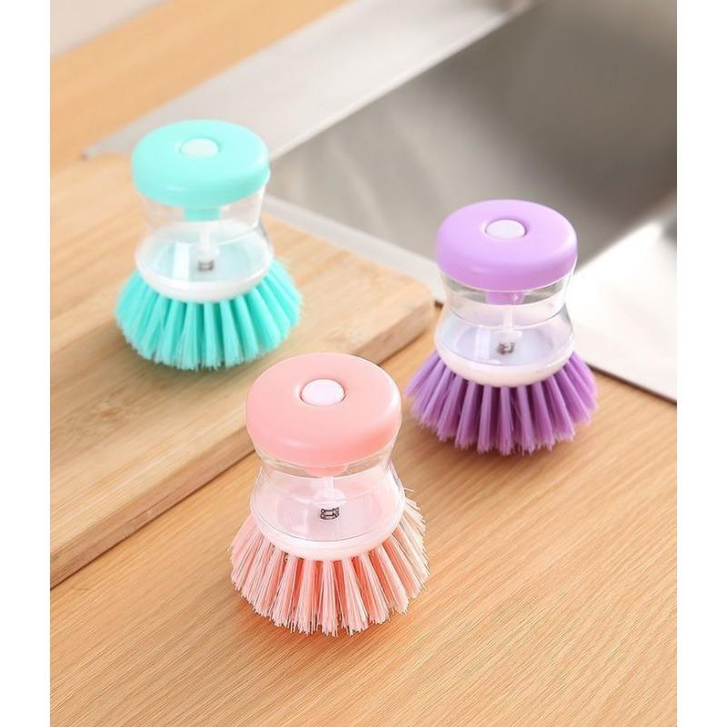 Kuchyňský kartáč Mycí nástroj New Pan Dish Bowl Dlaňový kartáč Dávkování mýdla