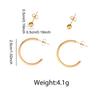 4Pcs/Set Titanium Steel Earrings for Women Minimalist Gold Color C-Shaped Stud Earrings Fashion Daily Jewelry Decoration Wear