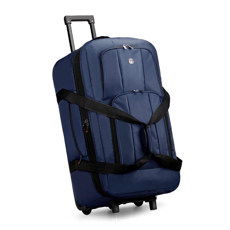 Wheel Bag Large-capacity Oxford Cloth Trolley Travel Bag for Men Women Going Out To Work Storage Folding Luggage Bag Checked Luggage Bag