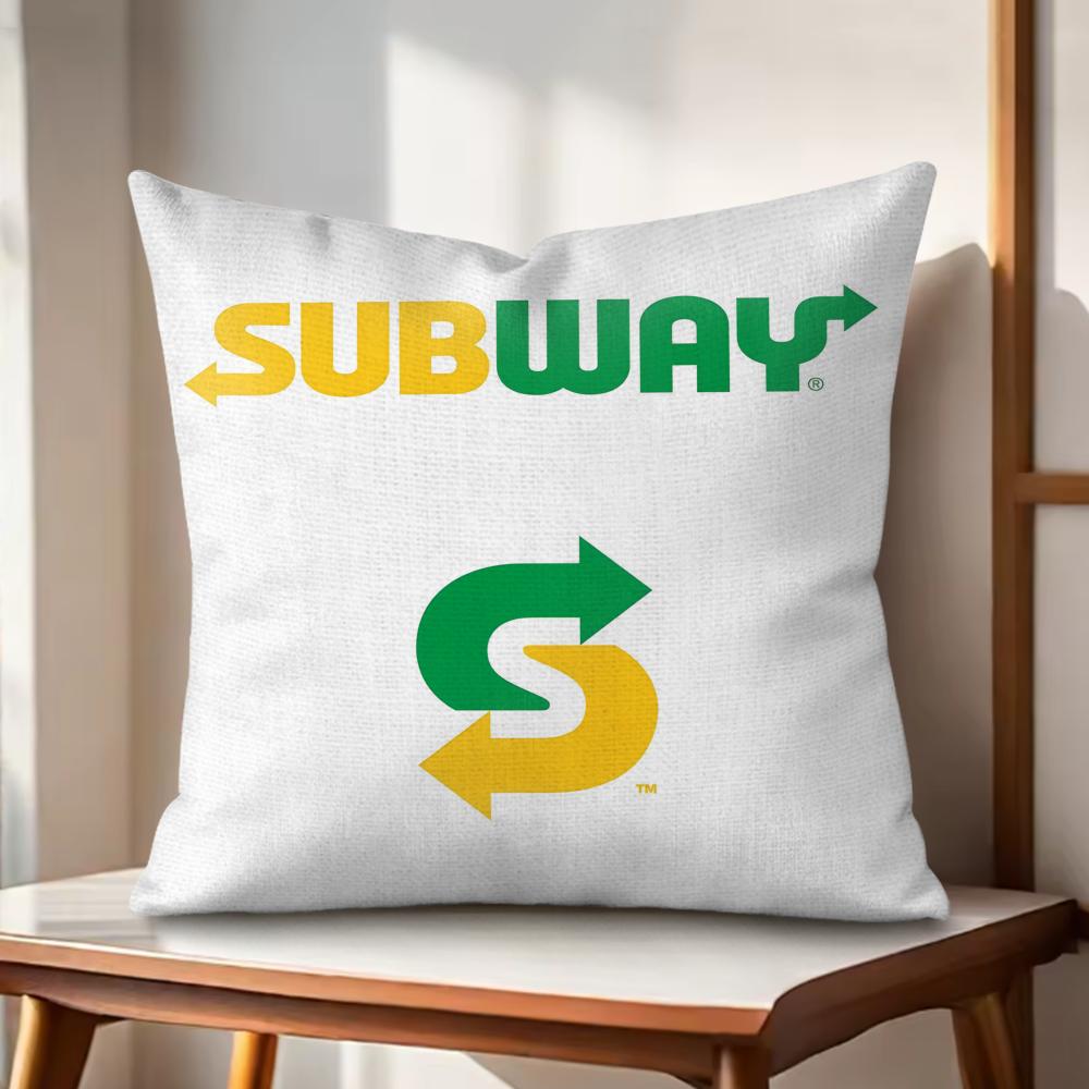 SSubway Cushion Cover Natural Linen Organic Fabric DoubleSided Printing Couch Pillow Covers Home Decor