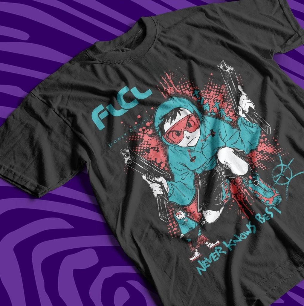 2026 New Naota Nandaba Tshirt FLCL Fully Cool Girl Best Anime Gift Shirt  Womens Roundneck Shortsleeved Tshirt