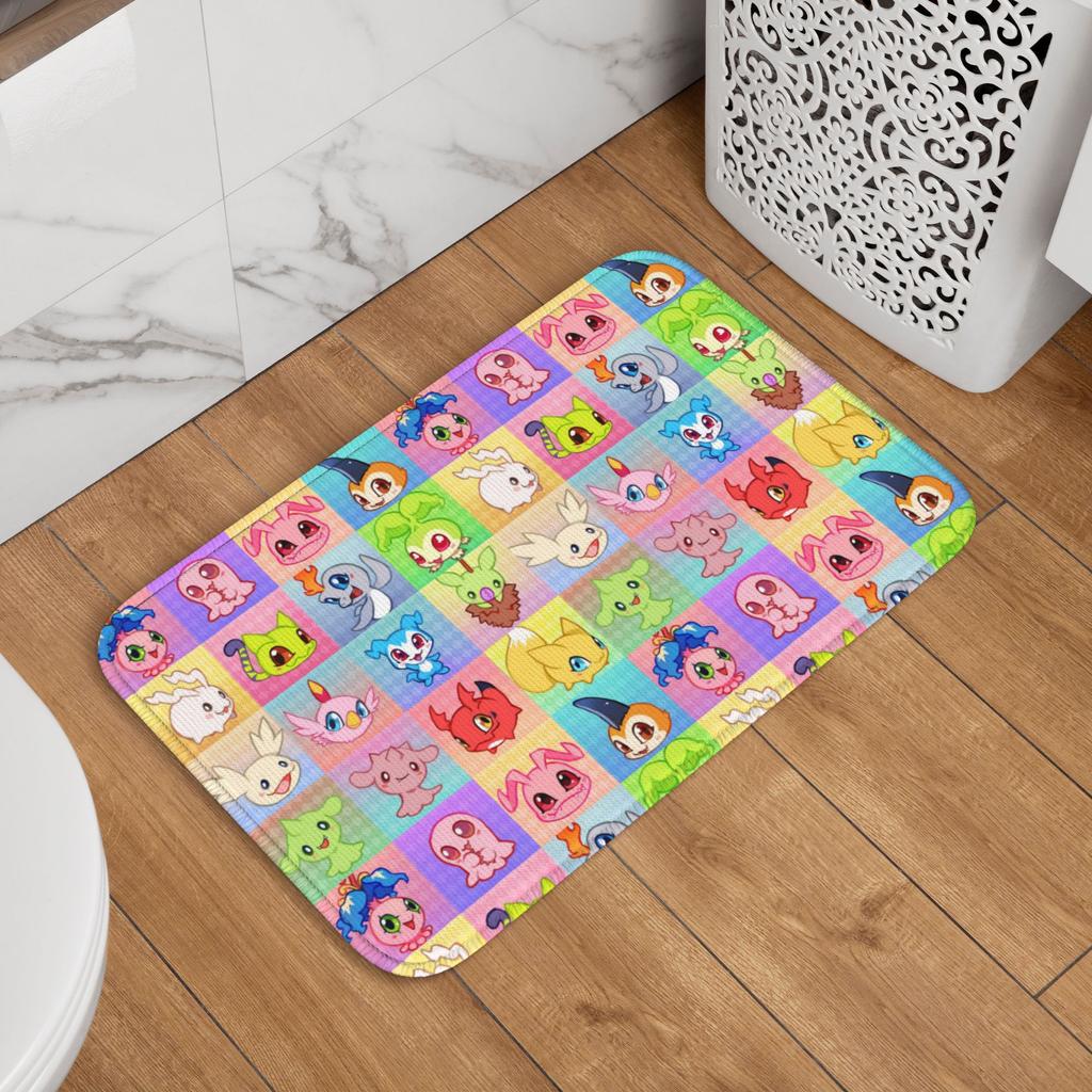 Digimones Adventure Anime Doormat Anti-Slip Bath Kitchen Welcome Mat Toilet Door Floor Entrance Carpet Rug Footpad