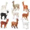Realistic Miniature Alpaca Model Figurine Desktop Decor Perfect For Animal Lovers