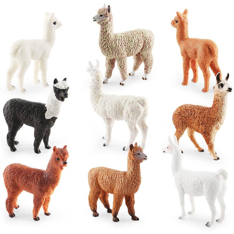 Realistic Miniature Alpaca Model Figurine Desktop Decor Perfect For Animal Lovers