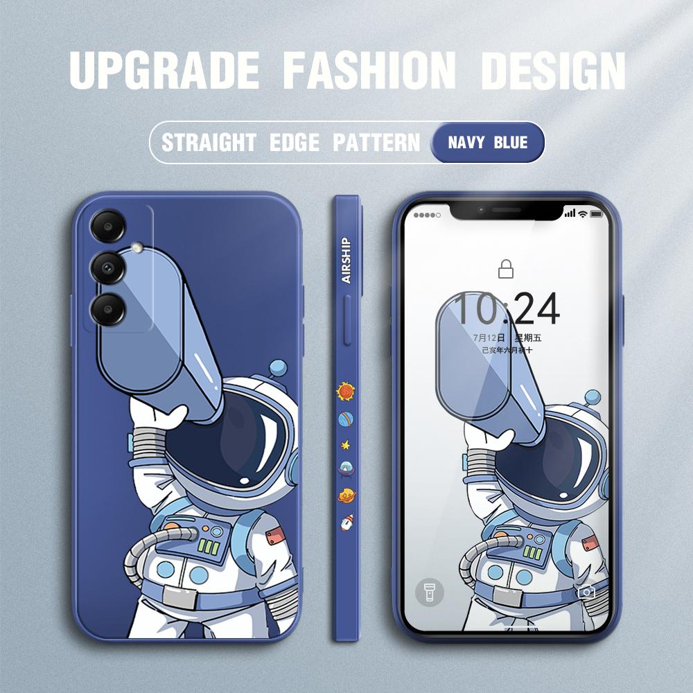 Cartoon Astronaut Phone Case for Redmi Xiaomi POCO Note 10 Pro 9 9A 9T 10C 8 7 11 Lite 5G X3 M3 Square Edge Soft Full Camera Protect Cover Cases