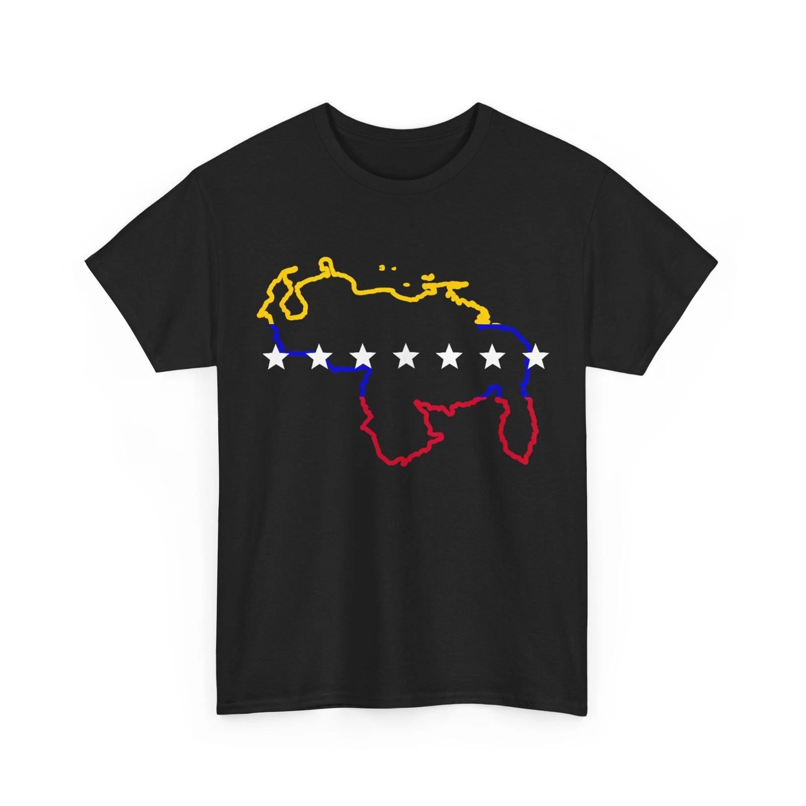 Venezuela map 7 Stars Flag T-Shirt 3XL
