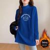 Plus Size Women's German Velvet Long Sleeve T-shirt: Loose Mid-Length Base Shirt for Early Spring, Autumn, and Winter.