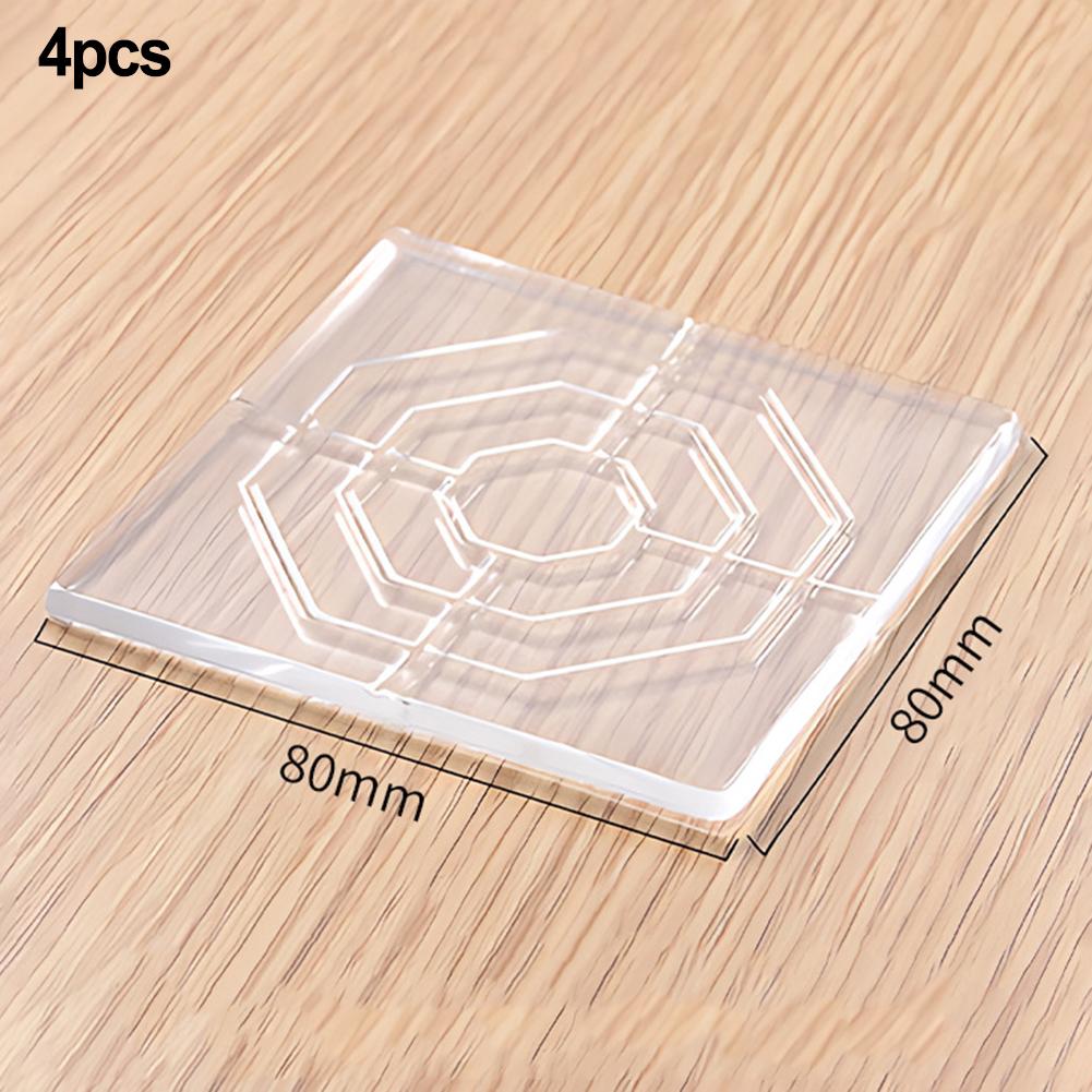 4pcs Round Square Anti Vibration Pads Washing Machine Silicone Feet Mat Furniture Cabinet Chair Leg Anti-Slip 40/60/80mm
