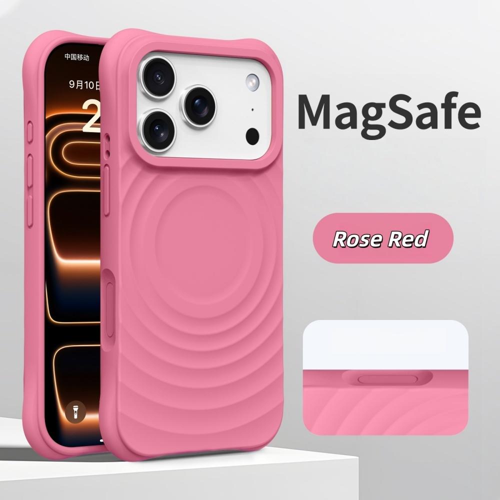 Coque de téléphone magnétique pour iPhone 17Pro Air 16 15 14 17 Pro Max Étui pour charge sans fil Magsafe Silicone Ondulation de l'eau Souple Coque