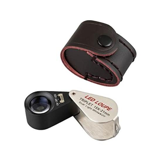 AS ONE 15x Magnifying Glass with LED Light LP-15XDL