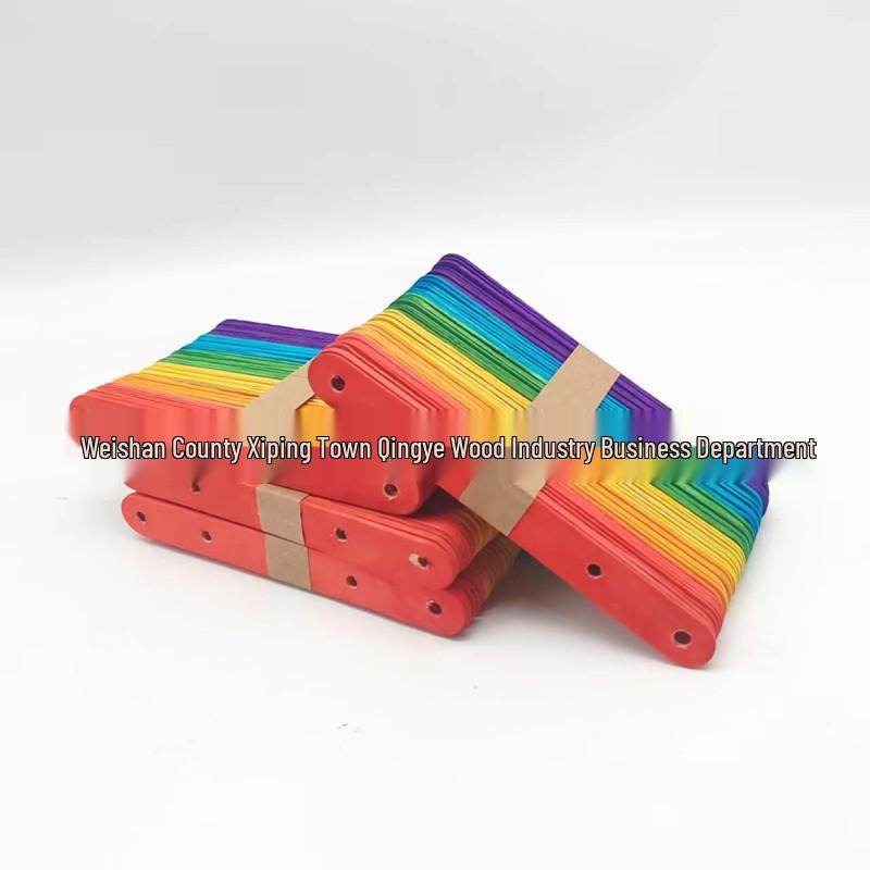 Bunte Holz-Eisstiele mit Löchern für Bastelarbeiten und Modellbau