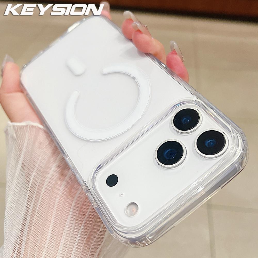 

KEYSION Кристально прозрачный магнитный чехол HD для беспроводной зарядки Magsafe для iPhone 17 Pro Max 17 Air Жесткий ПК Чехол для телефона for iPhone 17 Pro Max чистый