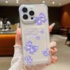 Solid Color Bowknot Print Transparent Card Slot Phone Case For iPhone 16 15 Pro 14 Pro Max 13 12 11 Clear Shockproof Slim Soft Silicone Bumper Cover