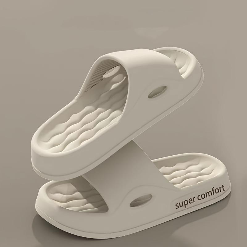 Letter Printed Anti Slip Slippers - Casual Open Toe Comfortable Shoes - Soft Sole, Quick Drying, Perfect for Indoor Family Relaxation