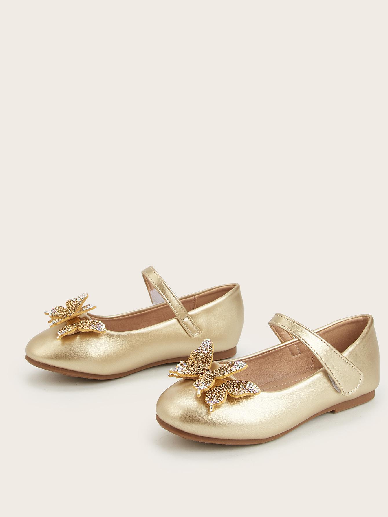 

2026 Autumn Girls Princess Shoes - Round Toe, Crystal Bow, Metal Buckle, Fashionable Leather Design 31 золотий