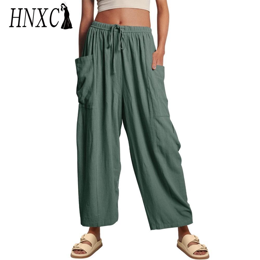 HNXC Pantaloni și capri cu talie înaltă, ocazional, cu imprimeu la modă pentru femei