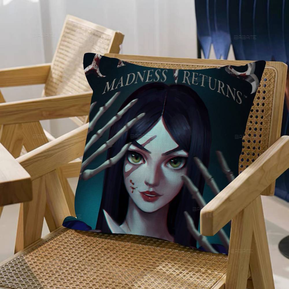 Game A-Alice Madness Returns 45*45cm Cushion Cover Pillow Cover Decor Pillowcase Home Pillowcase For Couch Pillow
