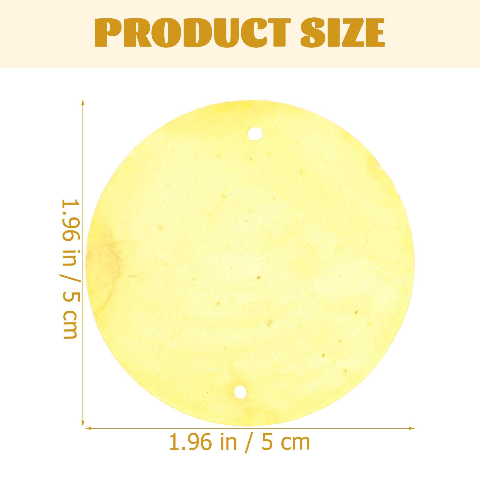 

100Pcs DIY Shell Pieces Decor Round Natural Slices for Pendant Craft Jewelry Making Wind Chime Hanging Ornament Beading Supplies жёлтый