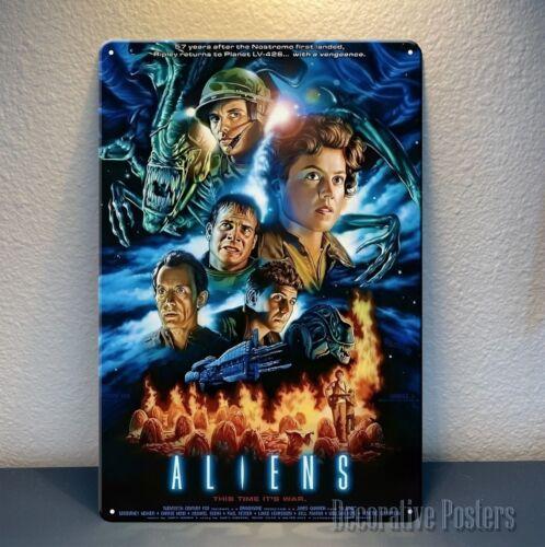 Aliens Scifi Movie Metal Poster Tin Sign xcm PlateAluminum 20x30cm(7.8x11.8inch)