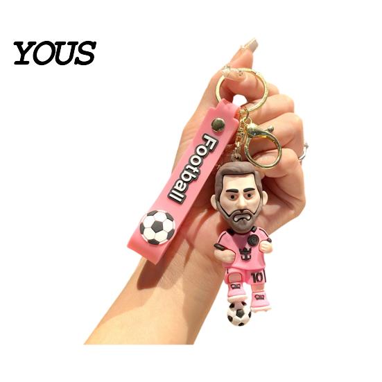 Keychain Charm Pendant, Football Star Figure Key Holder with Exquisite Craftsmanship Lanyard, Bag Pendant for Backpacks Handbags Cars Wallets