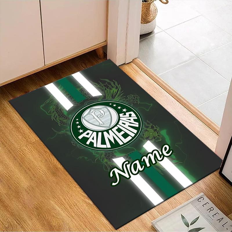 Custom Name Palmeiras Team Crest Rug Game Carpet, Floor Mat for Bedroom Living Room Entryway Rug, Home Decor Idea Gift for Christmas birthday