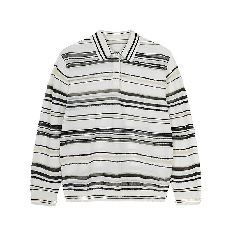 JNBY 2025 Spring Store Style Striped POLO Neck Sweater Pullover