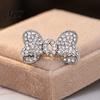 Daily Wear Fashion Jewelry Elegant Rhinestone Bow Brooch Pin for Women, Gold Tone Crystal Gift Her Lapel Pin, Accessory Wedding Party Dress Coat
