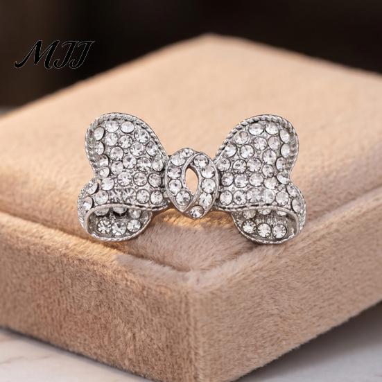 Daily Wear Fashion Jewelry Elegant Rhinestone Bow Brooch Pin for Women, Gold Tone Crystal Gift Her Lapel Pin, Accessory Wedding Party Dress Coat