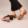 Mom shoes women's 2025 spring and summer new pointed soft sole wedge small leather shoes versatile fashion temperament one-pedal single shoes
