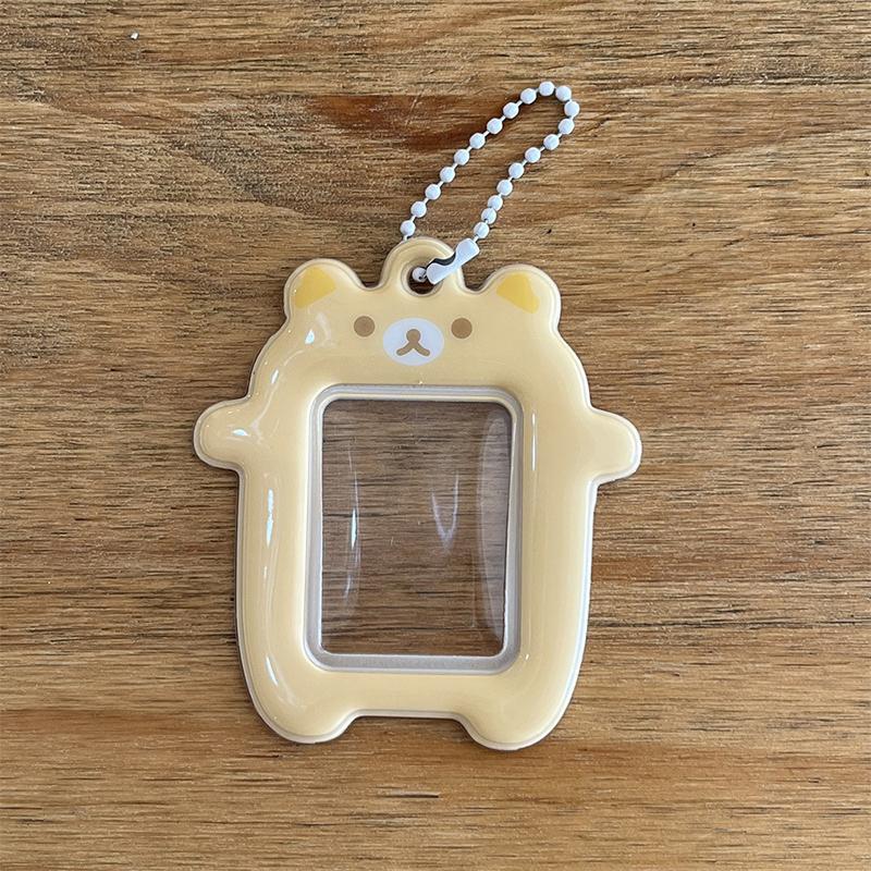 

1 Pcs Lazybear Photocard Student Card Case Rilakkuma 2 Inch Photo Card Holder Idol Photo Protector Ornaments жовтий