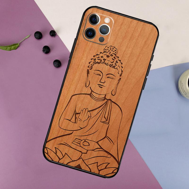 Buddha Jesus Guadalupe Holz Handyhülle Für iPhone 17 16 15 14 11 12 13 Pro Max Plus 12 13 mini 16e 17 Air Bumper Hülle