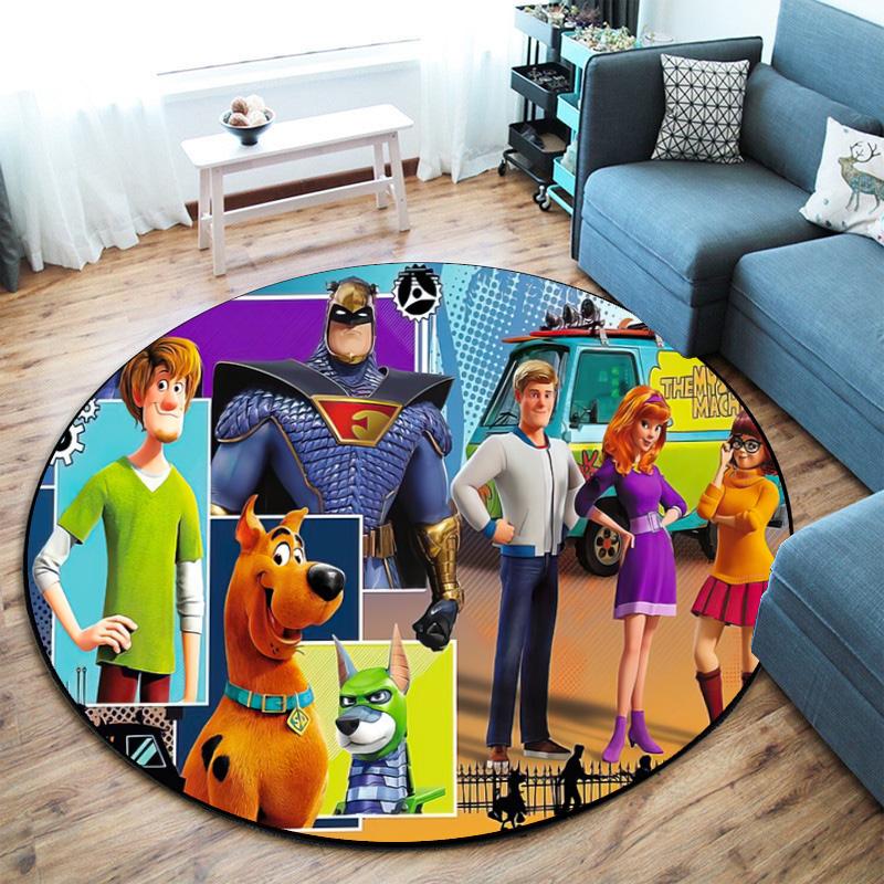 Halloween Supernatural Comedy Adventure Movie Scooby-Doo Round Carpet Soft Home Decoration Corridor Table and Chair Anti Slip Outdoor Floor Mat Rug 16