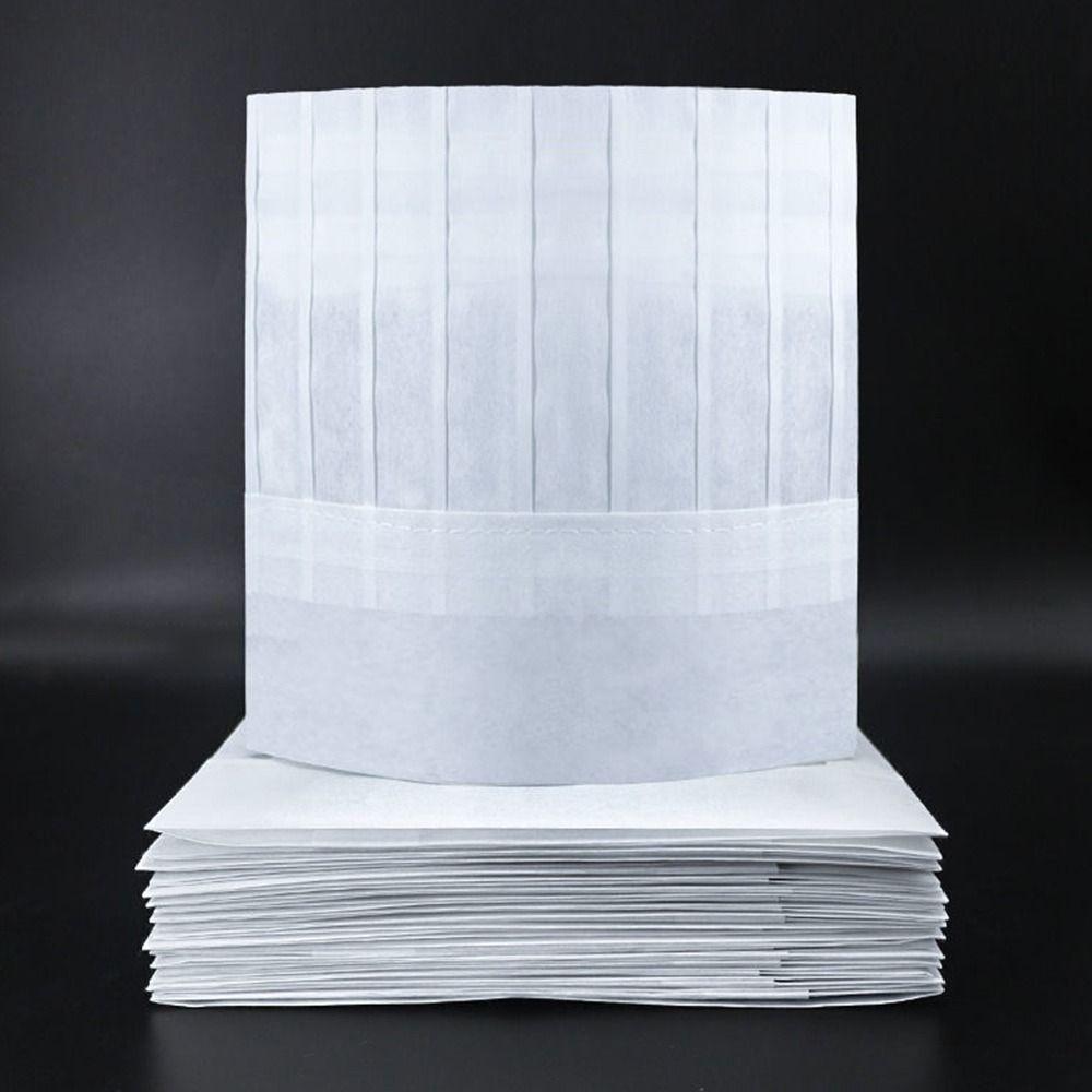 20PCS Non-Woven Chef Hats White Cooking Accessories High Quality Chef Cap  Cooking